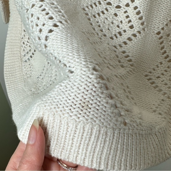ALIA  Cream Knit Sweater Size Small Petite - Picture 2 of 6